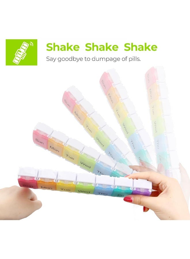 علبة حبوب أسبوعية مناسبة لمرضى التهاب المفاصل، خالية من مادة BPA، تتسع لـ 7 أيام، بتصميم يُفتح بنابض، وتحتوي على حجرة كبيرة لحفظ الفيتامينات وزيت كبد الحوت والمكملات الغذائية والأدوية. - Image 5